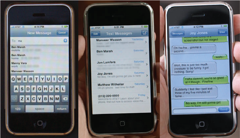 iPhone OS 1 SMS app (2007)